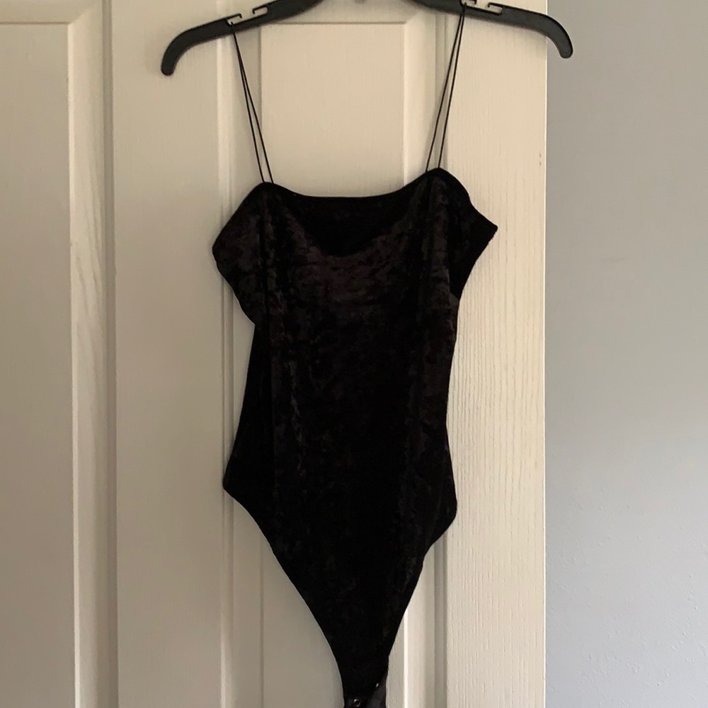 Velvet tube top bodysuit